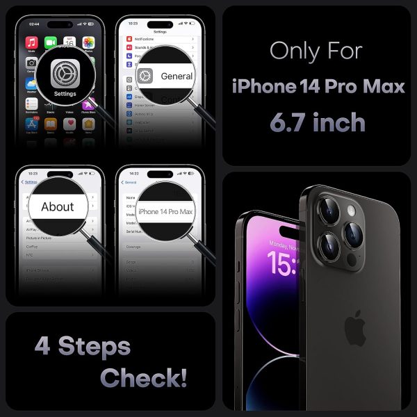 TOCOL Magnetic for Case, Upgraded Full Camera Protection, Compatible with Magsafe, Drop Protection, Translucent Matte Back Bumper Phone Cover 6.7-Inch（Black） - Image 2